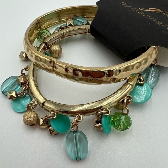 Gennaro Stretch Bracelet Gold Stackable Bracelets NWT - Picture 1 of 5